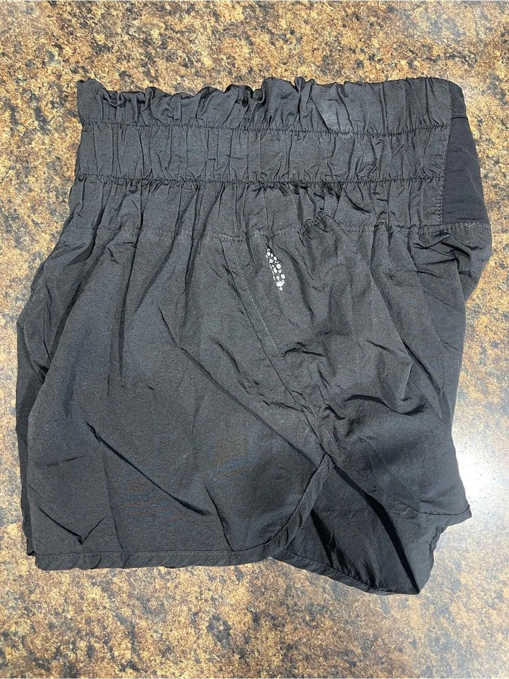 FP Movement by Free People Black Smocked High-Waist Casual Shorts